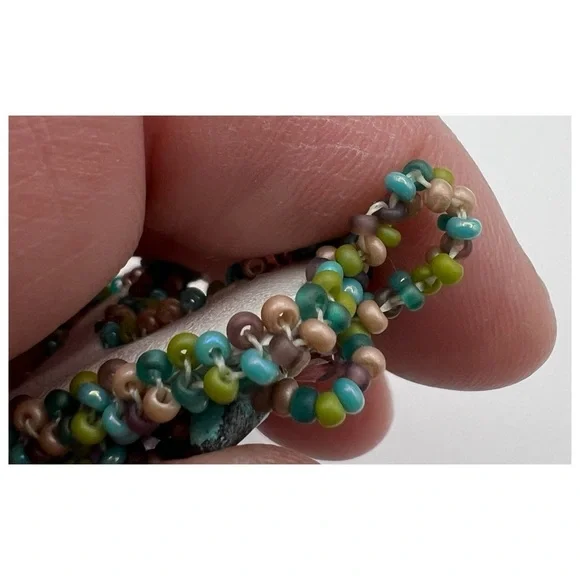 Vintage Handcrafted Beaded Embellished Cross Handmade Beads Ornamental Cross - Picture 9 of 10